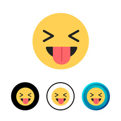 Abstract Face With Tongue Icon Illustration