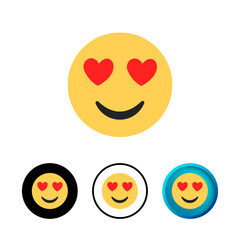 Modern Heart Eyes Emoji Icon Illustration