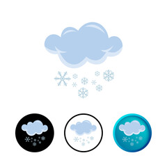 Modern Snowy Weather Icon Illustration