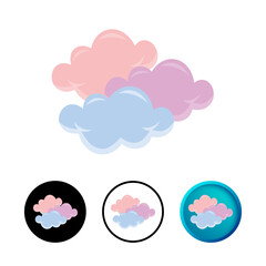 Modern Cloudy Weather Icon Illustration