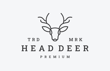 Head deer logo vector icon illustration hipster vintage retro .