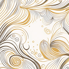 Fototapeta premium Luxury gold Line arts background. Golden mountains art deco isolated. Luxury wallpaper. AI generator