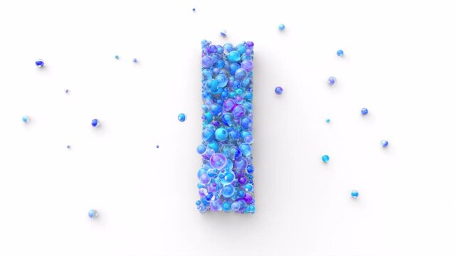 Latin Alphabet - Colorfull Balls Form a Letter in 4k Video Made for Learning Alphabet, Characters and Letter Forms in a Fun Way