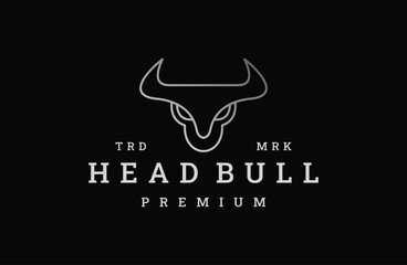 Head bull logo vector icon illustration hipster vintage retro .