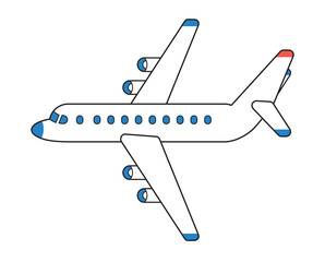 Passenger airplane isolated vector illustration