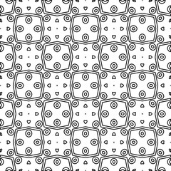  Monochrome ornamental texture with smooth linear shapes, zigzag lines, lace pattern. Abstract geometric black and white pattern for web page, textures, card, poster, fabric, textile.