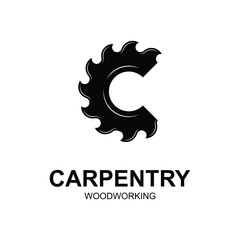 Obraz premium Vintage wood carpentry logo vector