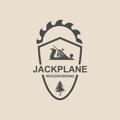 Vintage wood carpentry logo vector