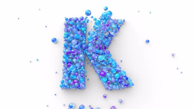 Latin Alphabet - Colorfull Balls Form a Letter in 4k Video Made for Learning Alphabet, Characters and Letter Forms in a Fun Way