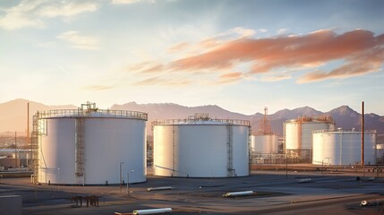 Obraz premium oil and natural gas storage tanks, and the refinery business, generative ai