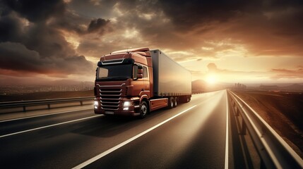 truck on the highway, with generative ai