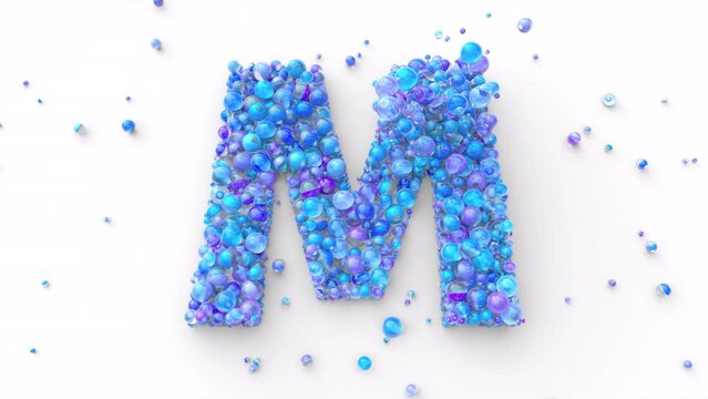 Latin Alphabet - Colorful Balls Form a Letter in 4k Video Made for Learning Alphabet, Characters and Letter Forms in a Fun Way