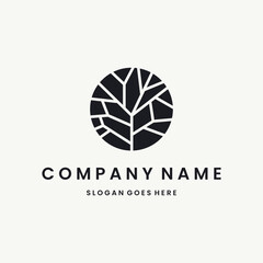 Tree abstract Logo vector design template black logo and white background