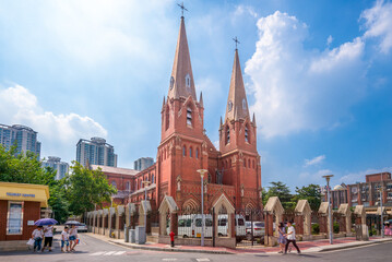 Fototapeta na wymiar St. Ignatius Cathedral in Xujiahui, shanghai