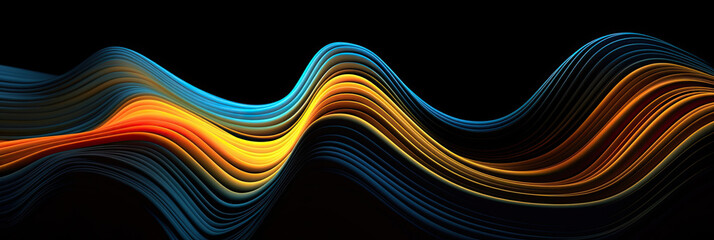 Dark colorful gradient wave background