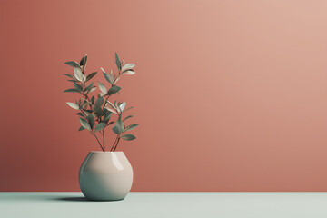 Plant muted color background minimalistic style