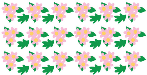Seasonal flower seamless pattern. Stock vector illustration