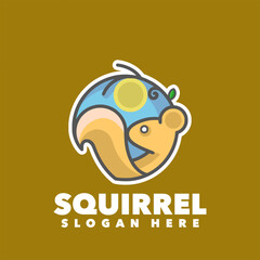 Squirrel symbol label logo 