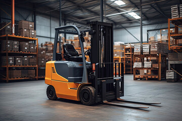 Forklift at warehouse, Generative AI