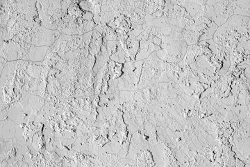 Cement wall white color or vintage plaster background and texture with stains and crack