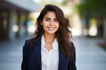 Naklejka premium smiling beautiful business woman