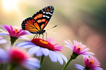 Fototapeta premium butterfly on flower