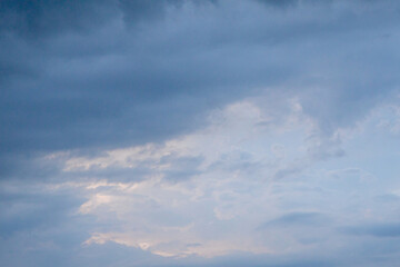 beautiful sky Bright blue clouds in Thailand
