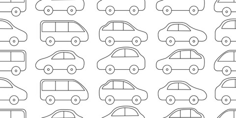 outline car seamless pattern