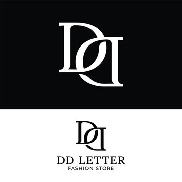Letter Monogram D DD in Simple Modern Interlock Style for General Fashion Clothing Store Apparel Finance Sports Fitness Logo Design Template