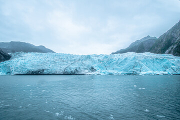Panoramic view of Holgate Glacier in Kenai Fjords National Park near Seward , Alaska.