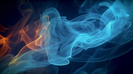 abstract azure smoke, gracefully twisting and turning in the air,  AI-Generated