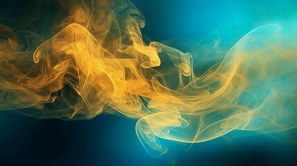 Fototapeta premium Cyan smoke as it drifts through the atmosphere, AI-Generated