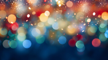 Obraz na płótnie Canvas An enchanting image capturing the beauty of Christmas bokeh, with twinkling lights in soft focus, evoking a sense of warmth and joy during the holiday season. Generative AI