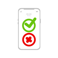 Checkmark on mobile,tick correct sign mark for document approve,Smartphone mobile update phone checkmark tick accept confirm concept. Approved message sign business concept,check box icon with correct