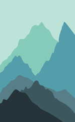 vector mountain landscape gradient poster template