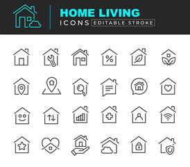 Home Line icon set / House Icon vector	