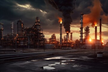 A equipment of oil refining,Oil and gas refinery area,Pipelines plant and Oil tank zone