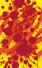 Obraz na płótnie Canvas Red and yellow background of streaks, splashes of paint. Vector abstract grunge illustration illustration