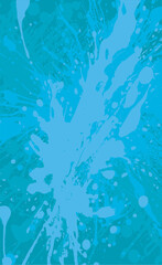 Blue background of streaks, splashes of paint. Vector abstract grunge illustration