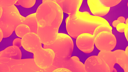 orange and pink fantastic gentle liquid from alien planet - abstract 3D illustration