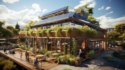 Sustainable and eco-friendly office spaces, improving the planet's carbon footprint. Generative AI