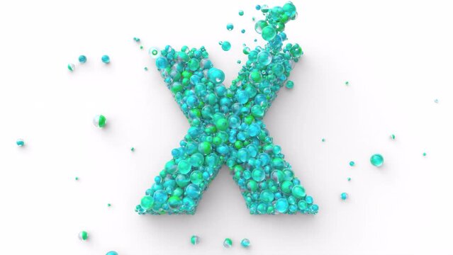 Latin Alphabet - Colorfull Balls Form a Letter in 4k Video Made for Learning Alphabet, Characters and Letter Forms in a Fun Way