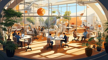 A dynamic and flexible work environment, adapted to cell, agile and collaborative working methodologies for increased productivity. Generative AI