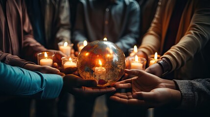 People of different cultures working on improving the world. Generative AI