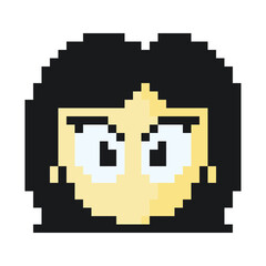 Obraz premium Pixelated Woman Head Icon, Isolated