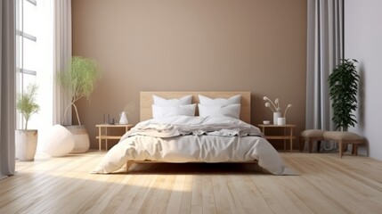 interior design ideas master bedroom luxury classic style daylight clear clean house beautiful interior background, image ai generate