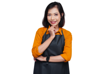 Asian Woman Poses Pretty Happy
