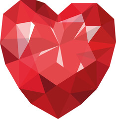 Digital png illustration of crystal heart on transparent background