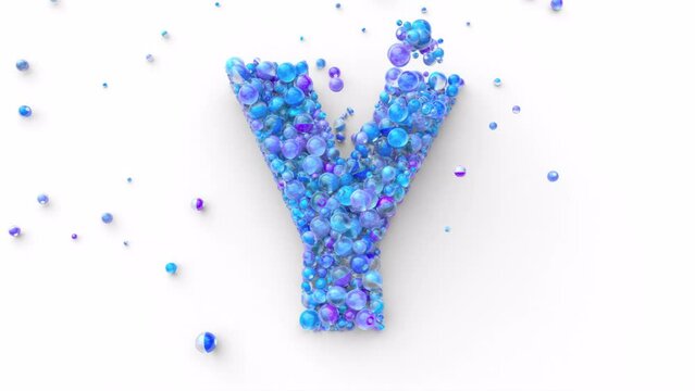 Latin Alphabet - Colorfull Balls Form a Letter in 4k Video Made for Learning Alphabet, Characters and Letter Forms in a Fun Way