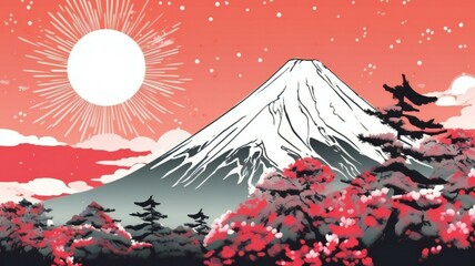 富士山のさまざまな顔4:AI生成
